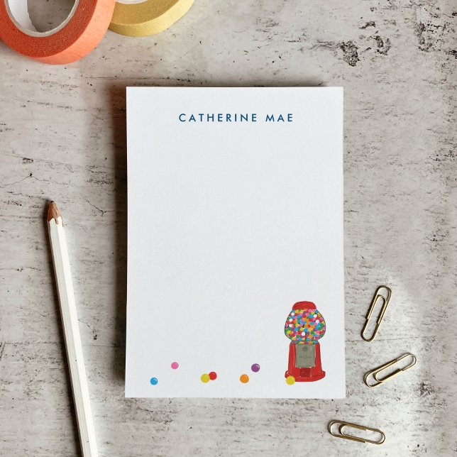 Post-it® Machine à Boules de Gomme Rouge Bonbon Bubble Gum (Red Gumball Machine Candy Bubble Gum Post-it Notes)