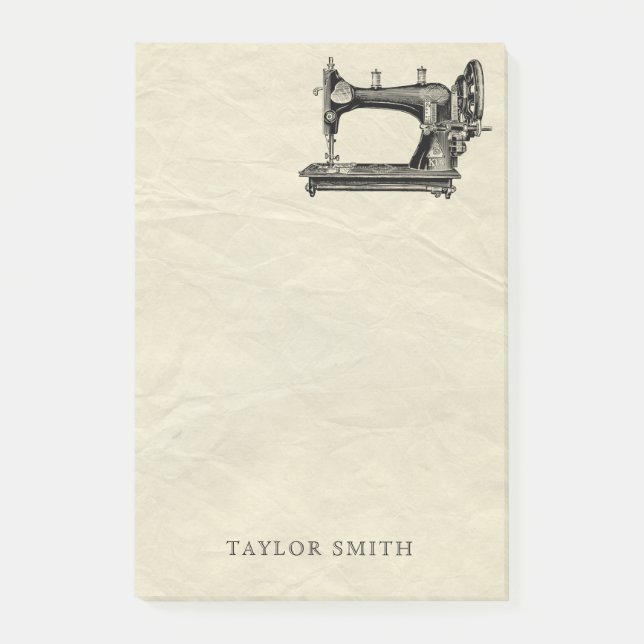 Post-it® Machine à coudre ancienne avec nom (Devant)