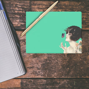 Post-it® Madame vintage Butterfly Pretty Flowers d'art déco