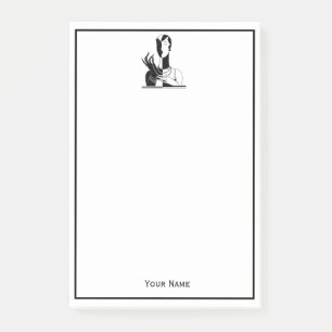 Post-it® Madame vintage With Pearls Blk White d'art déco