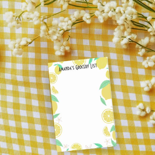Post-it® Magasin d'épicerie de citrons Lovely Plan de repas (Lovely Lemons Grocery Shop List Meal Planning Post-it Notes
)
