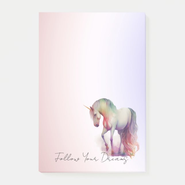Post-it® Magical Purple Blush Ombre Unicorn  (Devant)