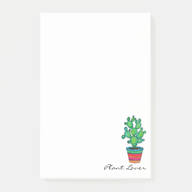 Post-it® Magnifique Cactus Aquarelle En Beau Pot (Devant)