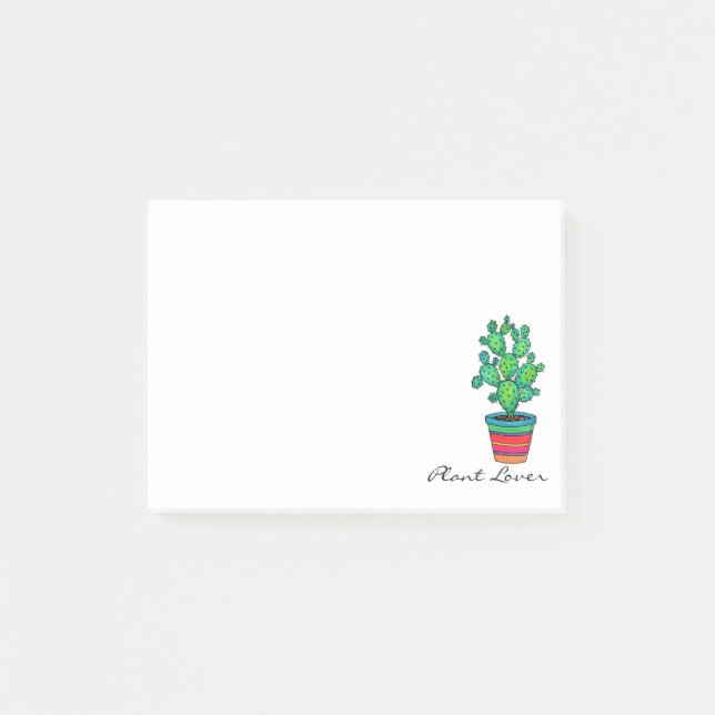 Post-it® Magnifique Cactus Aquarelle En Beau Pot (Devant)