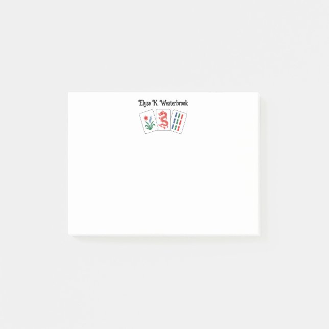 Post-it® Mah jongg 3 Tuiles avec nom  (Devant)