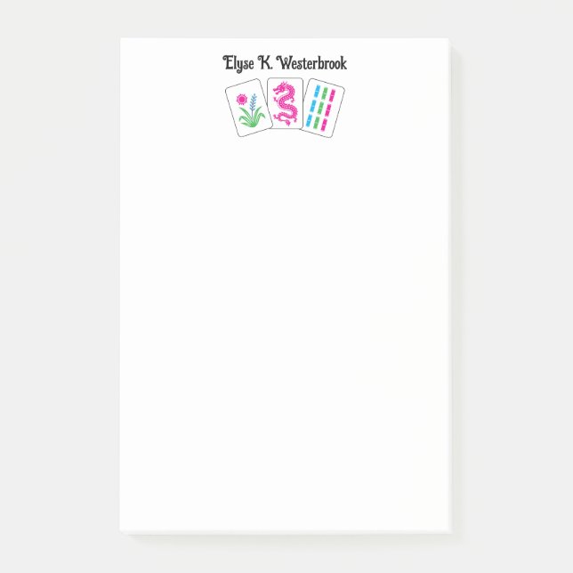 Post-it® Mah jongg 3 tuiles avec nom couleurs DIY (Devant)