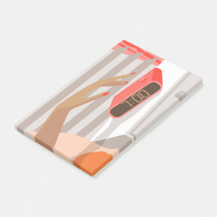 Post-it® Main des femmes poussant le bouton snooze du révei