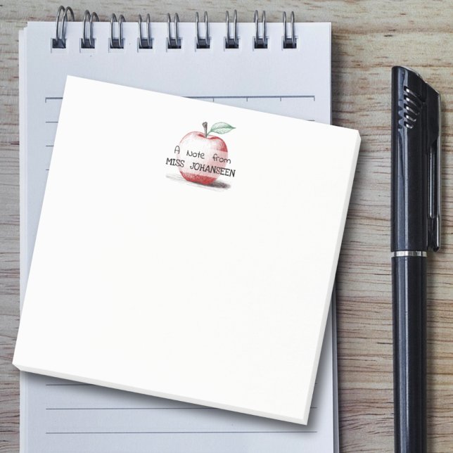 Post-it® Main Drawn mignon Amusant Rouge Pomme Appréciation (Créateur téléchargé)