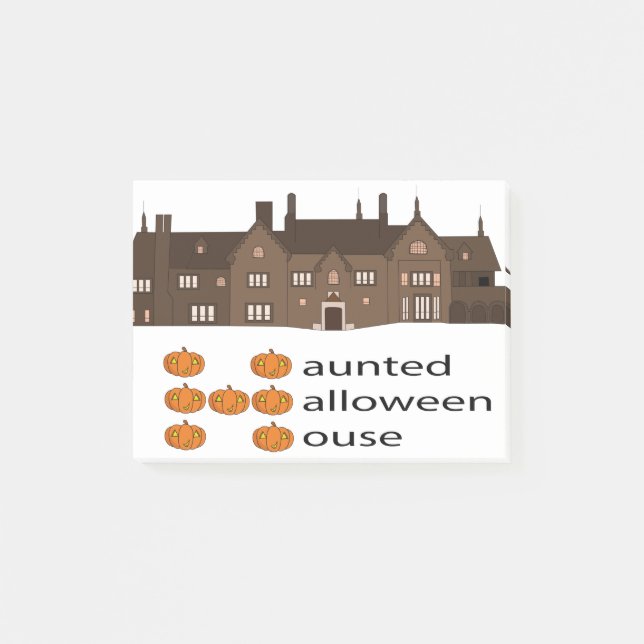 Post-it® Maison de Halloween ensorcelée Citrouille (Devant)