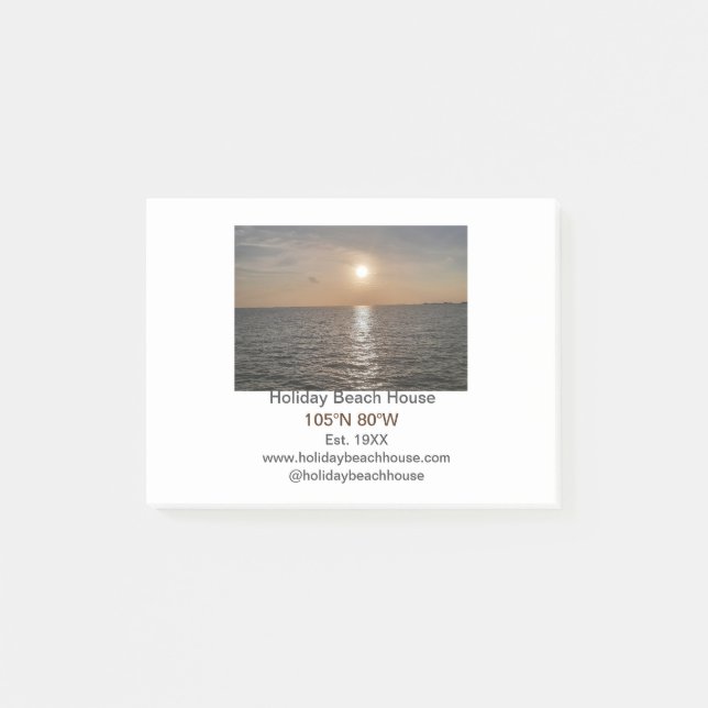 Post-it® Maison de plage de vacances longitude latitude est (Devant)