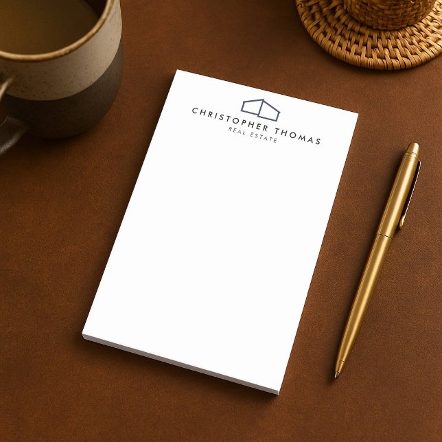 Post-it® Maison moderne Logo Marine Blue Immobilier, Réalis (Créateur téléchargé)