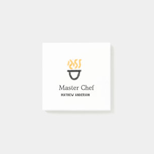 Post-it® Maître chef ajouter nom poêle noir feu fumée