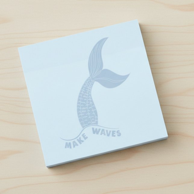Post-it® Make Waves Inspirational Blue Sticky Notes (Make waves inspirational post-it notes.)