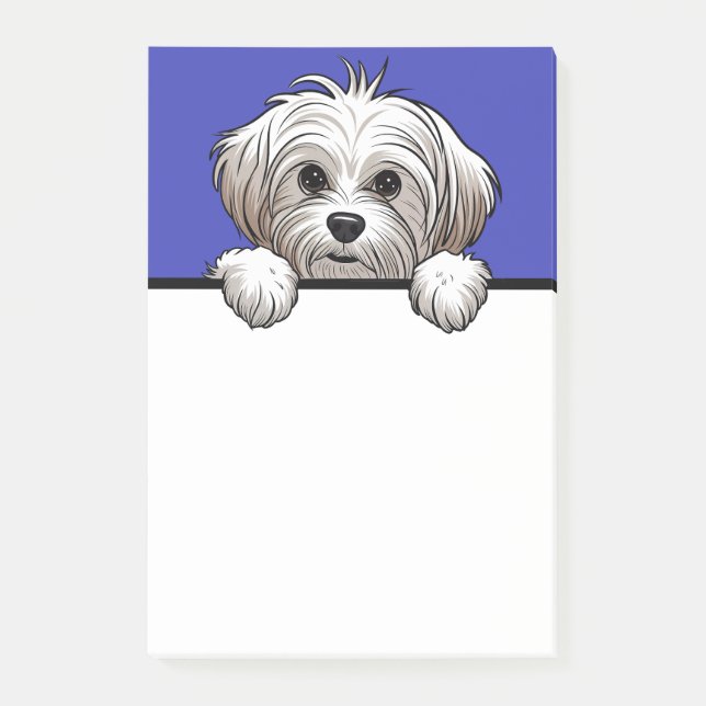 Post-it® Maltese Cute Peeking Cadeaux Amoureux de les chien (Devant)