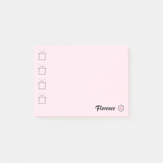 Post-it® Maman Chat Chaton Mignon Patte Rose (Devant)
