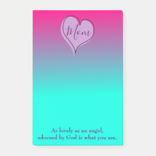 Post-it® Maman Coeur pourpre et bleu Ombre