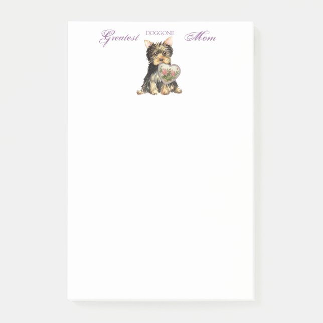 Post-it® Maman de coeur de Yorkie (Devant)