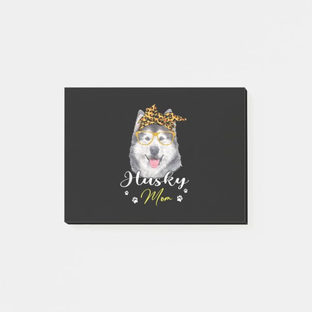 Post-it® Maman de Husky | Leopard Print Dog Lover Venin (Devant)