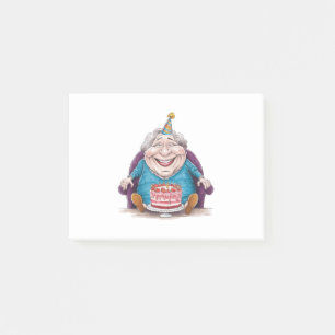 Post-it® Mamie drôle Gâteau énorme & Cadeau en espèces