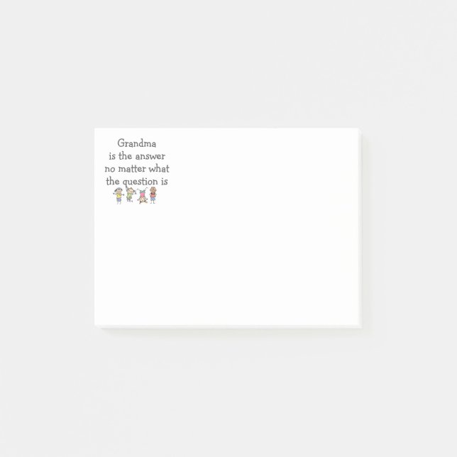 Post-it® Mamie est la réponse Citation amusante pour enfant (Devant)