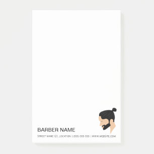 Post-it® Man Bun Style Cheveux Homme Design Barbier Personn