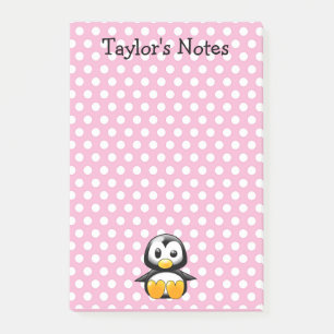 Post-it® Manchot de dessin animé mignon personnalisé
