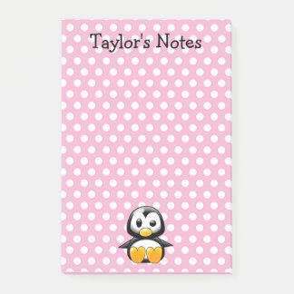 Post-it® Manchot de dessin animé mignon personnalisé