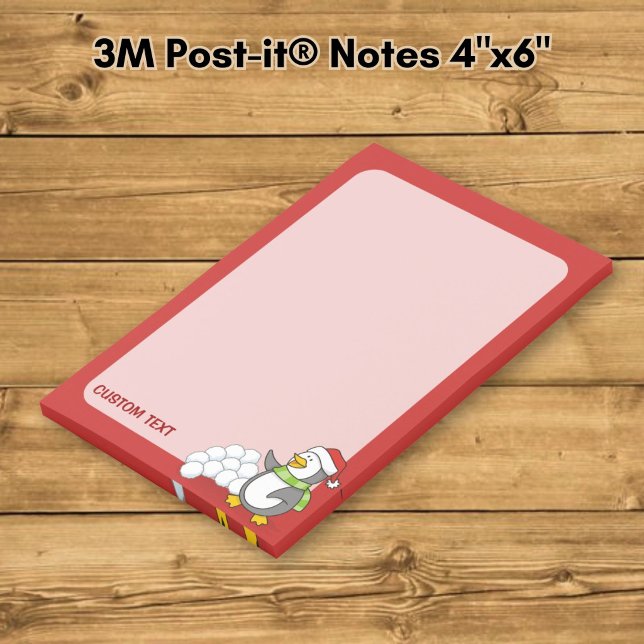 Post-it® Manchot de Noël avec boules de neige agitant (Créateur téléchargé)
