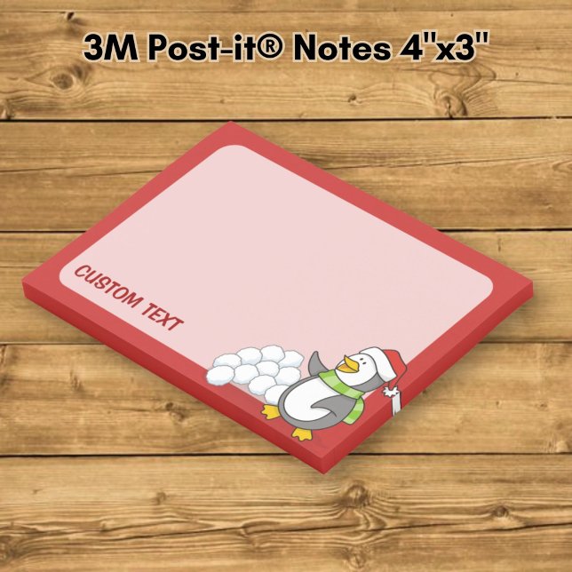 Post-it® Manchot de Noël avec boules de neige agitant (Créateur téléchargé)