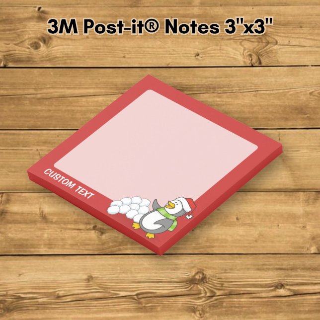 Post-it® Manchot de Noël avec boules de neige agitant (Créateur téléchargé)