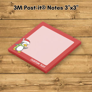 Post-it® manchot de Noël marchant sur la neige