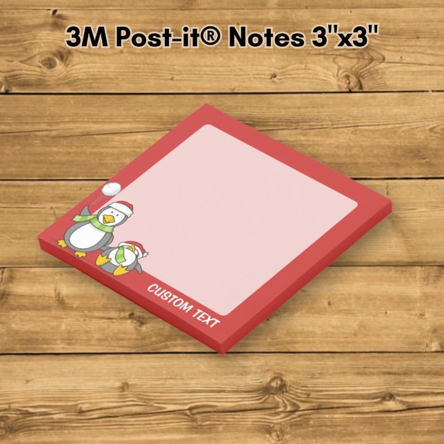 Post-it® Manchots faisant boule de neige à Noël (Créateur téléchargé)