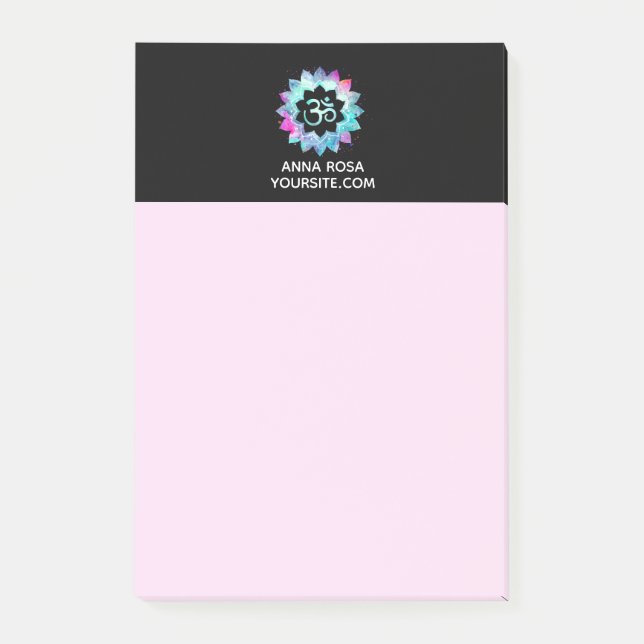 Post-it® Mandala de fleur de l'OM Aum Lotus de *~* (Devant)