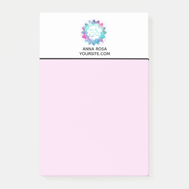 Post-it® Mandala de fleur de l'OM Aum Lotus de *~* (Devant)