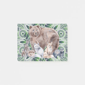 Post-it® Mandala Rabbit Bear Hedgehog Fox Badger