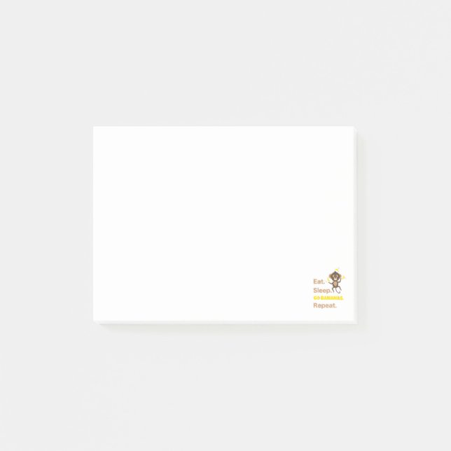 Post-it® Manger Dormir Devenir Fou de Bananes Répéter Drôle (Devant)