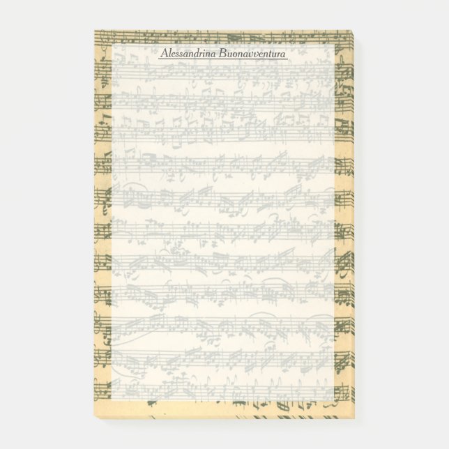 Post-it® Manuscrit pour violon Bach Chaconne Nom personnali (Devant)