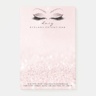 Post-it® Maquillage Blanc Lashes Rose Nom Web Téléphone ros