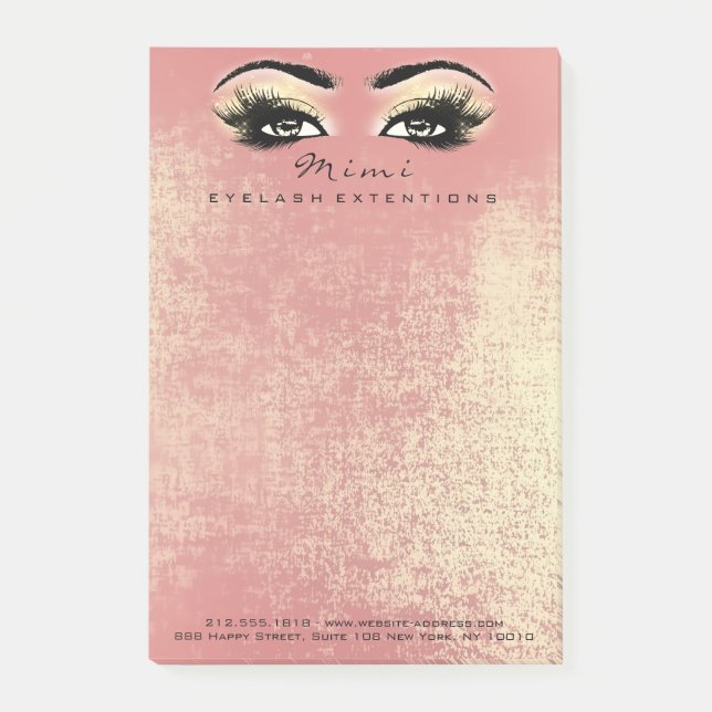 Post-it® Maquillage Lashes Nom de la personne Numéro de tél (Devant)