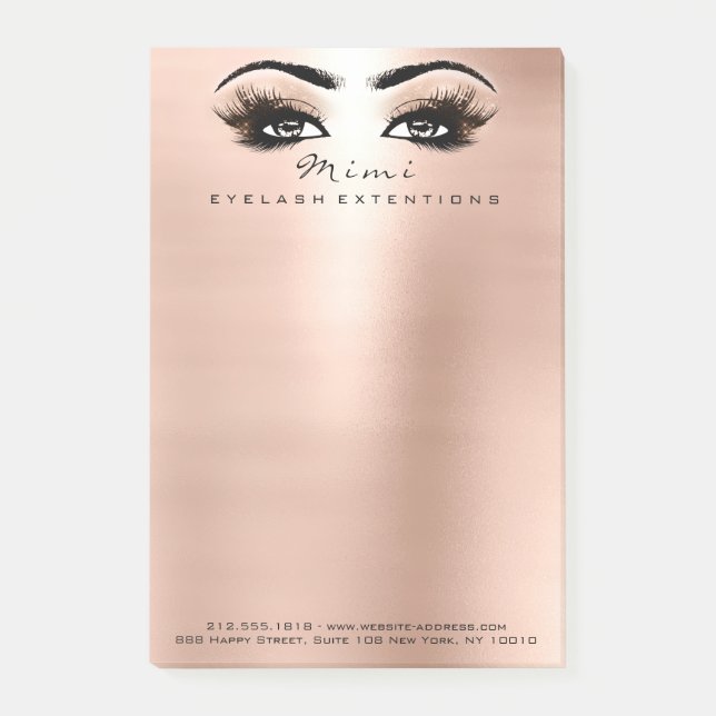 Post-it® Maquillage Lashes Nom de la personne Numéro de tél (Devant)