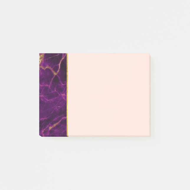 Post-it® Marbre Abstrait moderne violet et or (Devant)