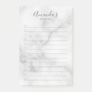 Post-it® Marbre blanc De Script Moderne À Faire Liste Post-