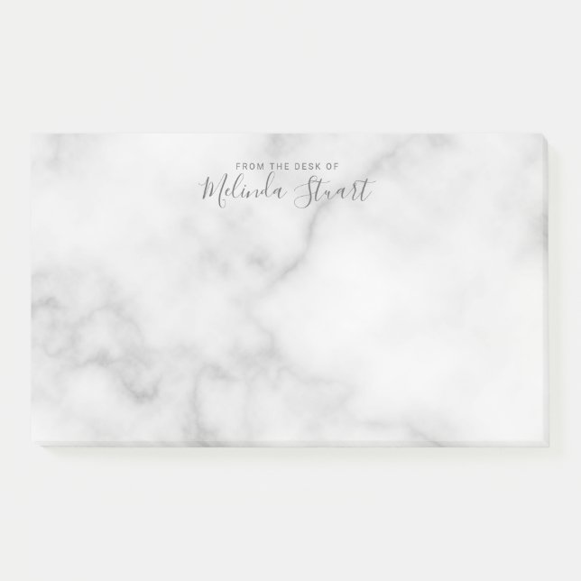 Post-it® Marbre blanc de script moderne professionnel (Devant)