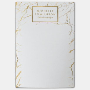 Post-it® Marbre blanc et or