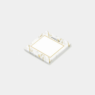 Post-it® Marbre blanc monogramme Pierre Parties scintillan