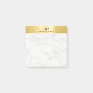 Post-it® Marbre blanc tendance Elégant Design Or Moderne