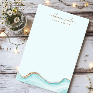 Post-it® Marbre Bleu Pailleté Or Élégant Chic Moderne