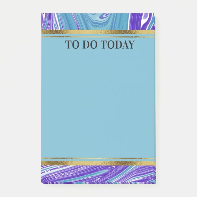 Post-it® Marbre bleu violet personnalisé 4x6 (Devant)