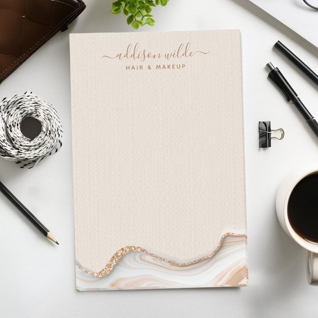 Post-it® Marbre d'agate pailleté or élégant Moderne Chic (Créateur téléchargé)