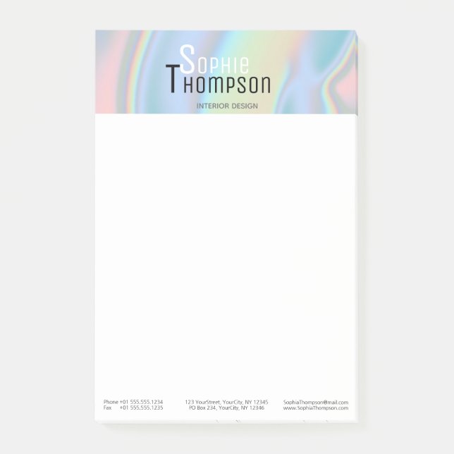 Post-it® Marbre liquide holographique moderne (Devant)